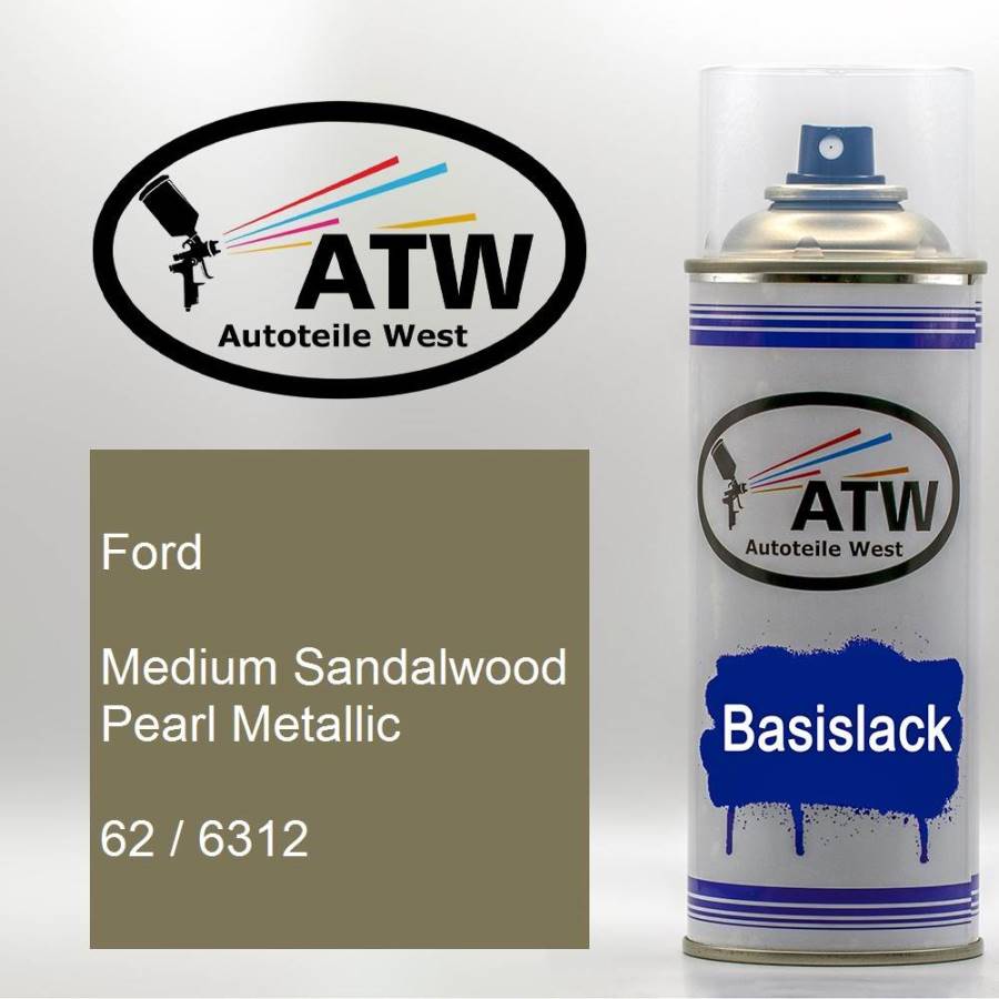 Ford, Medium Sandalwood Pearl Metallic, 62 / 6312: 400ml Sprühdose, von ATW Autoteile West.